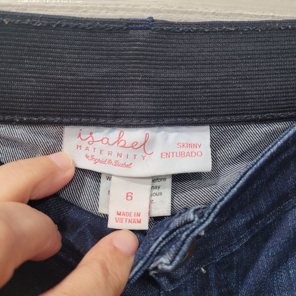Isabel Maternity Under Belly Womens Dark Wash Blue Skinny Jeans Size 6 - Picture 4 of 8